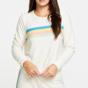 Chaser 80's Rainbow Stripe Sweater